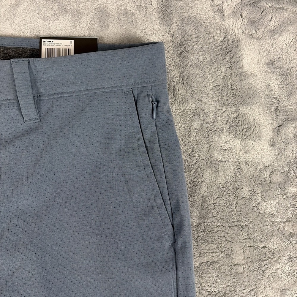 FLX Performance Mesh Shorts Chesapeake Blue 8" Inseam Men's Size 30 NEW - Picture 2 of 5